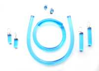 Set Schwarzlicht Schmuck in Blau